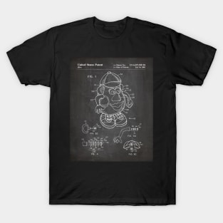 Retro Toys Patent - Kids Toy Childrens Bedroom Art - Black Chalkboard T-Shirt